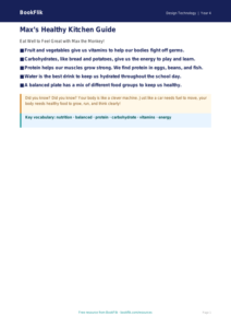 Free Cooking Nutrition Poster | Year 4 Supported | BookFlik