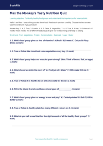Free Cooking Nutrition Quiz | Year 4 Supported | BookFlik
