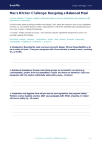 Free Cooking Nutrition Writing Frame | Year 4 Greater Depth | BookFlik
