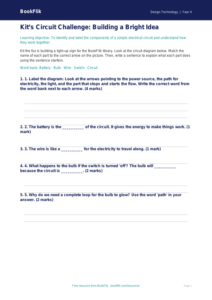 Free Electronics Activity Sheet | Year 4 Supported | BookFlik