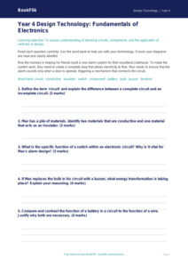 Free Electronics Assessment | Year 4 Greater Depth | BookFlik