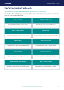 Free Electronics Flashcards | Year 4 Supported | BookFlik
