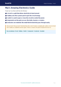 Free Electronics Poster | Year 4 Supported | BookFlik