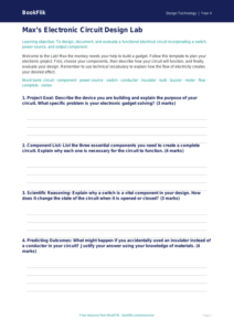 Free Electronics Template | Year 4 Greater Depth | BookFlik