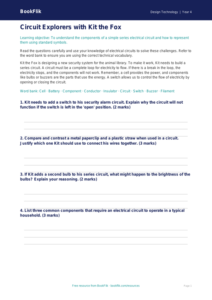 Free Electronics Worksheet | Year 4 Greater Depth | BookFlik