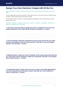 Free Electronics Writing Frame | Year 4 Greater Depth | BookFlik