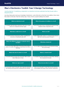 Free Electronics Flashcards | Year 5 Core | BookFlik