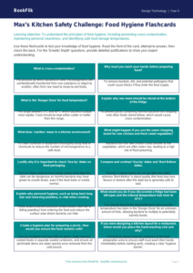 Free Food Hygiene Flashcards | Year 4 Greater Depth | BookFlik