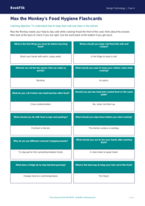 Free Food Hygiene Flashcards | Year 4 Supported | BookFlik