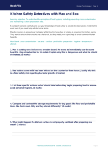 Free Food Hygiene Worksheet | Year 4 Greater Depth | BookFlik