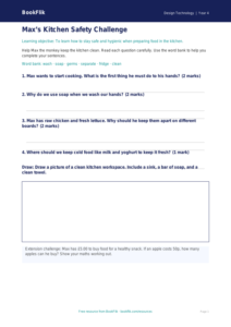 Free Food Hygiene Worksheet | Year 4 Supported | BookFlik