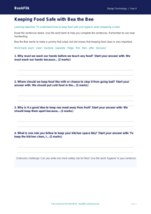 Free Food Hygiene Writing Frame | Year 4 Supported | BookFlik