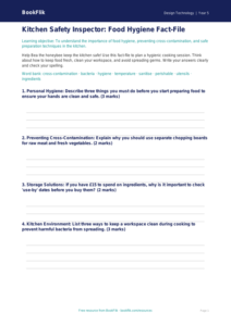 Free Food Hygiene Template | Year 5 Core | BookFlik