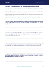 Free Food Hygiene Writing Frame | Year 5 Core | BookFlik