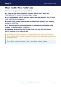 Free Healthy Meals Poster | Year 4 Supported | BookFlik