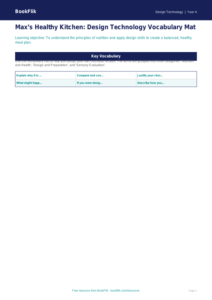 Free Healthy Meals Word Mat | Year 4 Greater Depth | BookFlik
