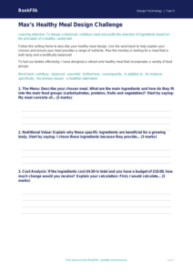 Free Healthy Meals Writing Frame | Year 4 Greater Depth | BookFlik