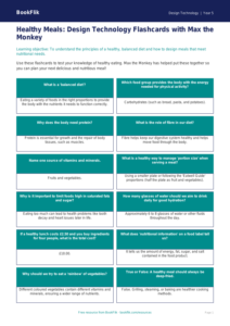 Free Healthy Meals Flashcards | Year 5 Core | BookFlik