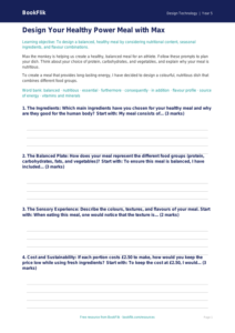 Free Healthy Meals Writing Frame | Year 5 Core | BookFlik
