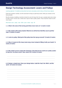 Free Levers And Pulleys Assessment | Year 4 Supported | BookFlik
