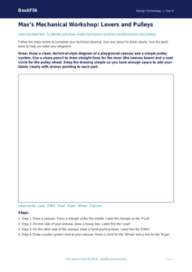 Free Levers And Pulleys Drawing Sheet | Year 4 Supported | BookFlik