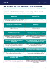 Free Levers And Pulleys Flashcards | Year 4 Greater Depth | BookFlik