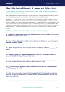 Free Levers And Pulleys Quiz | Year 4 Greater Depth | BookFlik