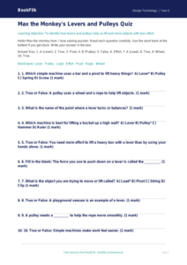 Free Levers And Pulleys Quiz | Year 4 Supported | BookFlik