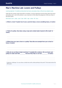 Free Levers And Pulleys Template | Year 4 Supported | BookFlik