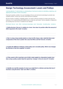 Free Levers And Pulleys Assessment | Year 5 Core | BookFlik