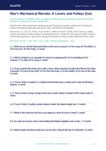 Free Levers And Pulleys Quiz | Year 5 Core | BookFlik