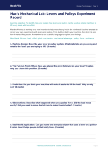 Free Levers And Pulleys Template | Year 5 Core | BookFlik