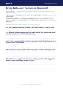Free Mechanisms Assessment | Year 4 Supported | BookFlik