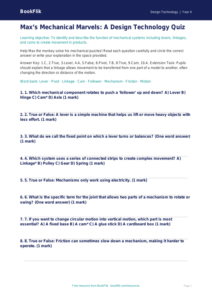 Free Mechanisms Quiz | Year 4 Greater Depth | BookFlik