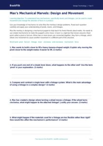 Free Mechanisms Worksheet | Year 4 Greater Depth | BookFlik