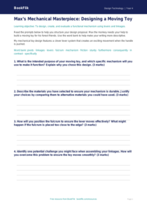 Free Mechanisms Writing Frame | Year 4 Greater Depth | BookFlik