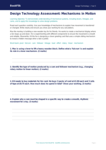 Free Mechanisms Assessment | Year 5 Core | BookFlik