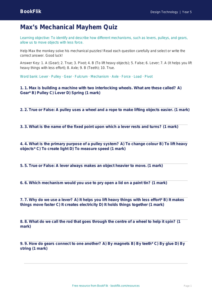 Free Mechanisms Quiz | Year 5 Core | BookFlik