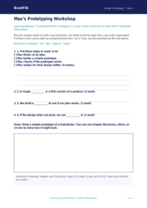 Free Prototyping Activity Sheet | Year 4 Supported | BookFlik