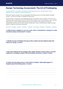 Free Prototyping Assessment | Year 4 Greater Depth | BookFlik