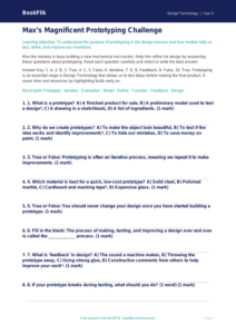 Free Prototyping Quiz | Year 4 Greater Depth | BookFlik