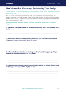 Free Prototyping Template | Year 4 Greater Depth | BookFlik