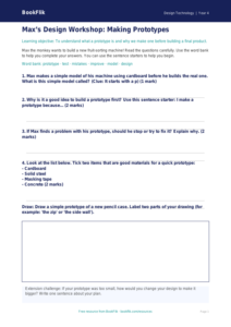 Free Prototyping Worksheet | Year 4 Supported | BookFlik