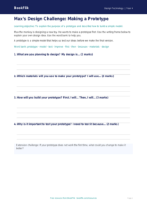 Free Prototyping Writing Frame | Year 4 Supported | BookFlik