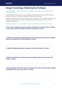 Free Prototyping Worksheet | Year 5 Design Tech | BookFlik
