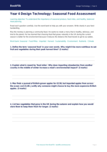 Free Seasonal Food Assessment | Year 4 Greater Depth | BookFlik
