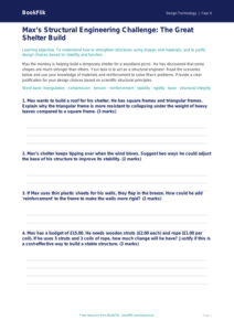 Free Structures Activity Sheet | Year 4 Greater Depth | BookFlik