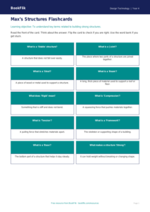 Free Structures Flashcards | Year 4 Supported | BookFlik