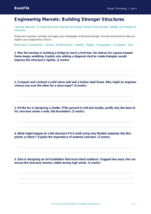 Free Structures Worksheet | Year 4 Greater Depth | BookFlik