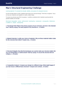 Free Structures Writing Frame | Year 4 Greater Depth | BookFlik
